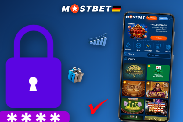Mostbet mobile App auf Android und iOS Smartphones mit dunklem Interface